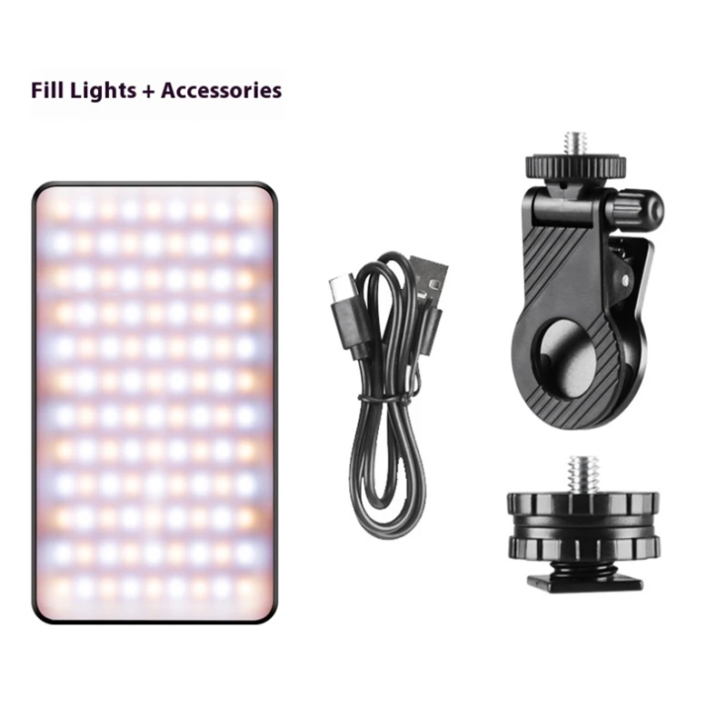 Светодиодный мини-светильник с зажимом для селфи регулируемой яркостью и