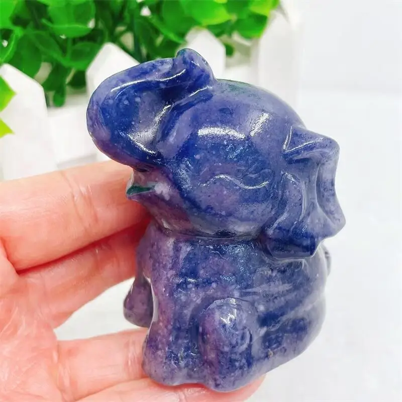 6 5 см фигурка слона из натурального голубого авантюрина Хрустальное ремесло