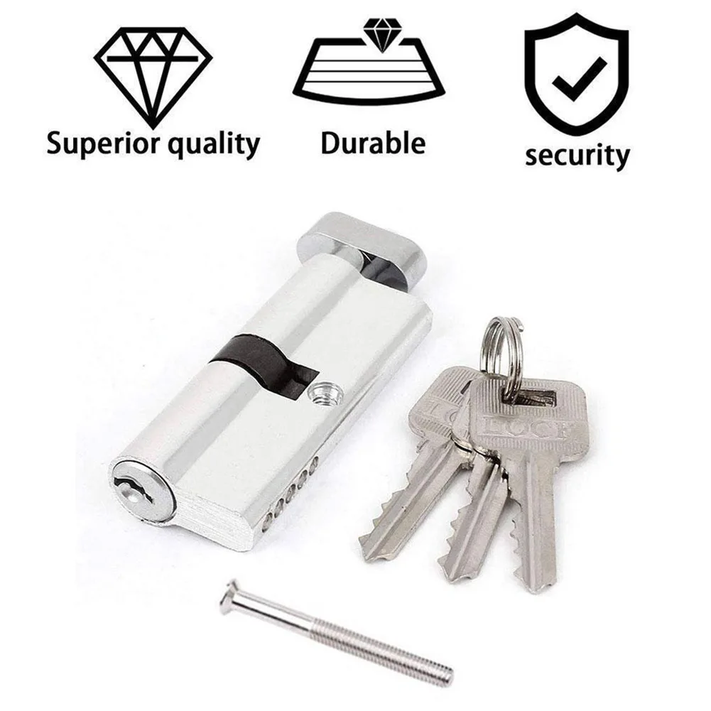 

Brand New Lock Cylinder Accessories Keys Kit Multi-way Lock Silver Thumb Turn With Screw Against Theft Anti Pick
