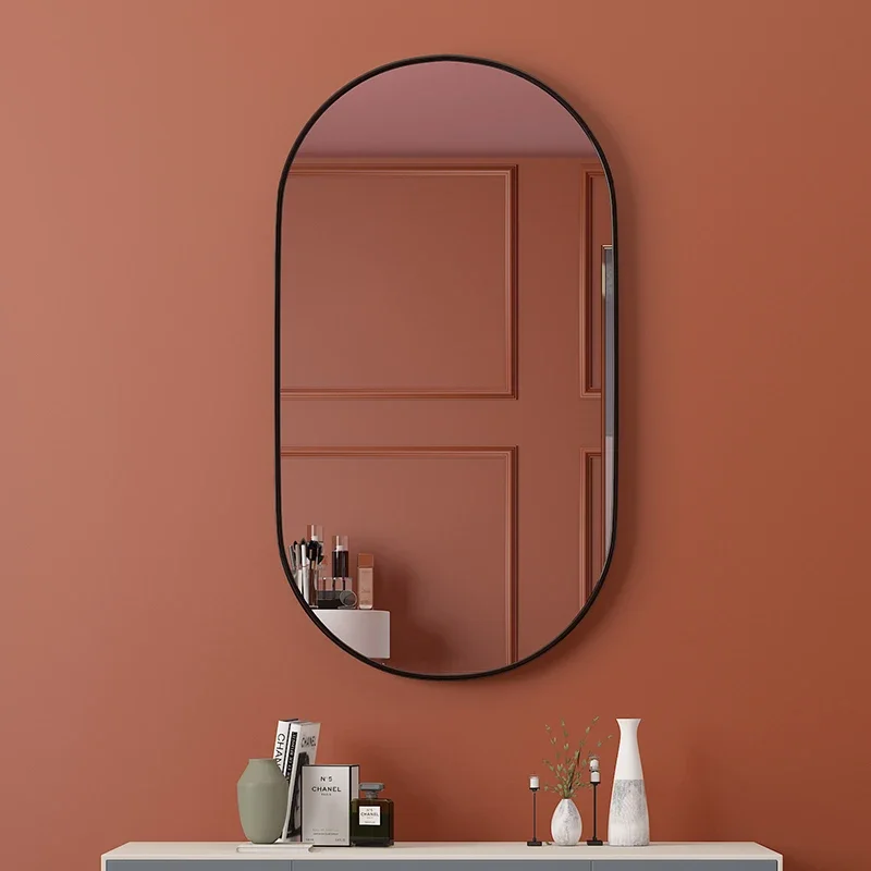 

Minimalism Vanity Mirror Black Shaving Shower Self Haircut Oval Anti Fog Mirror Magnifying Specchio Trucco Bath Mirrors