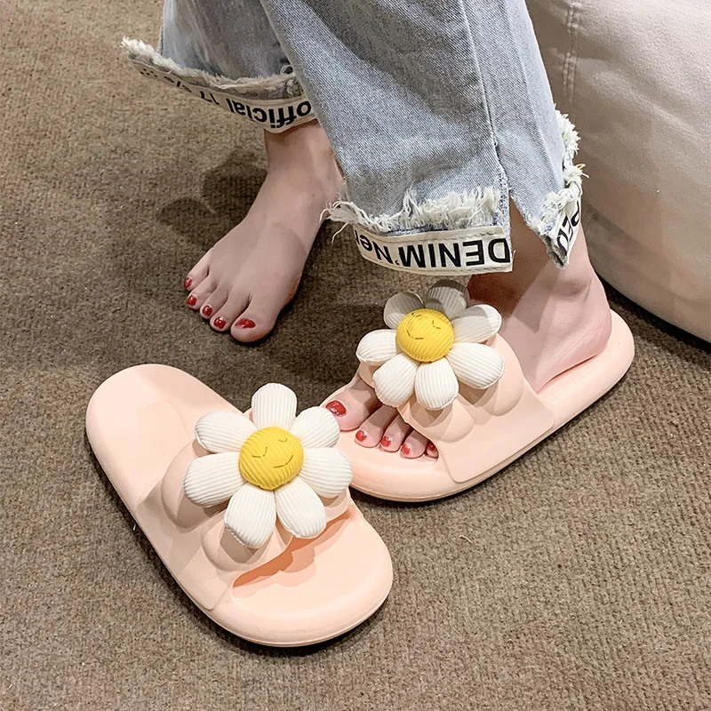 

Сандалии женские с закрытым носком, мягкие босоножки на прозрачном каблуке, шлепанцы с цветочным рисунком, средний и большой размер, лето 2023