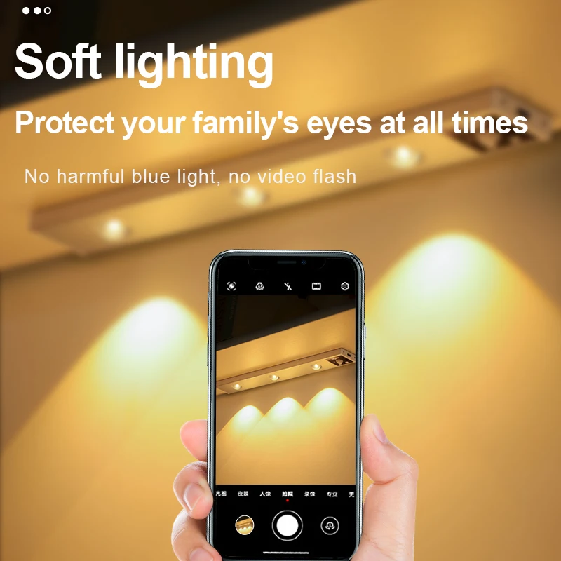 

20/30/40/60cm Length Led Light Under Cabinet Lights Motion Sensor Closet Lamp Kitchen Lighting Magnetic Night Light