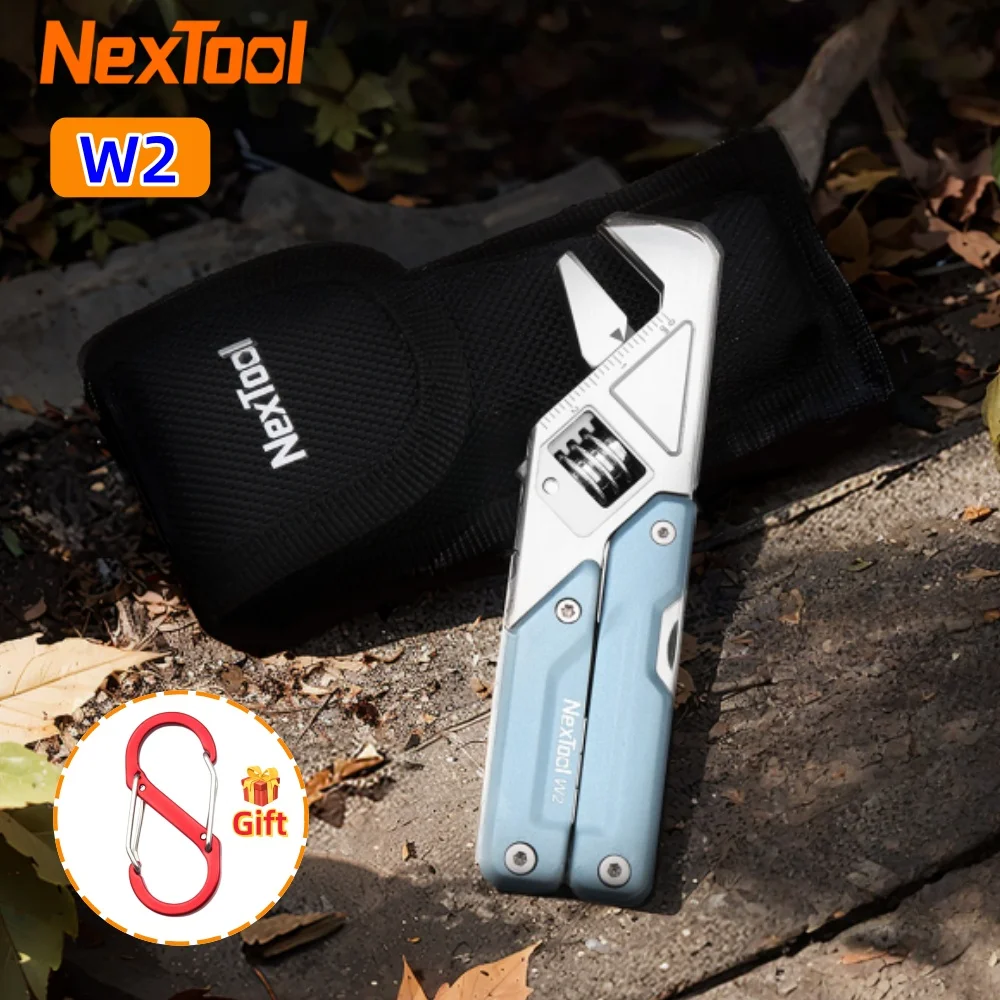 Фото Многофункциональный инструмент NexTool W2 8-в-1: регулируемый ключ, плоскогубцы, карманный нож, отвертка, напильник, инструменты для ремонта велосипедов №1