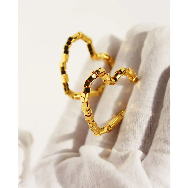 

Stylish Beads Large Heart Stud Earrings Statement Jewelry for Women Piercing Woman Earring Accessories Bijouterie Female Gift