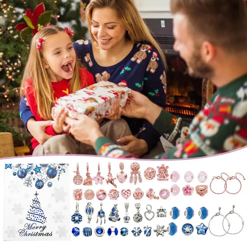 

2023 Christmas Advent Calendar Bracelet Box For Girls DIY Jewelry Charm Making Set New Year Christmas Countdown Calendar