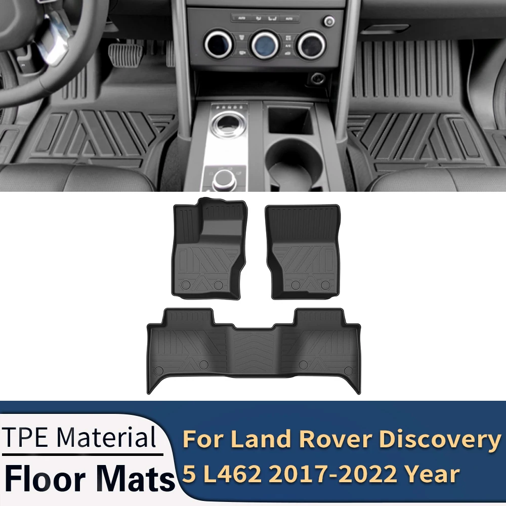 

Автомобильные коврики для Land Rover Discovery 5 L462 2017-2022, всесезонные коврики из ТПЭ для ног, водонепроницаемые коврики для подноса, аксессуары для и...