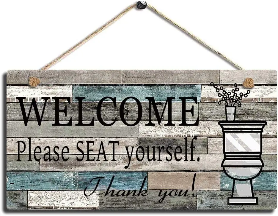 

Printed Wood Plaque Sign Wall Hanging Welcome Sign Please Seat yourself Wall Art Sign farmhouse home decor