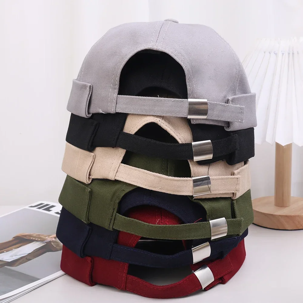 Винтажная купольная шапка для мужчин и женщин Шапка-бини в стиле дыни однотонная