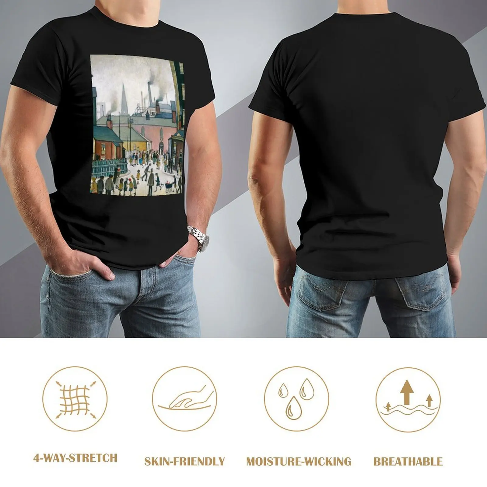 L S Lowry T-Shirt быстросохнущая винтажная рубашка с аниме набор футболок для мужчин