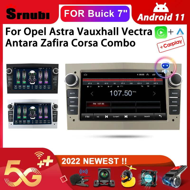 

Srnubi 7" Android 11.0 Car Radio for Opel Astra Vauxhall Vectra Antara Zafira Corsa Combo Multimedia Player 2Din Carplay Stereo