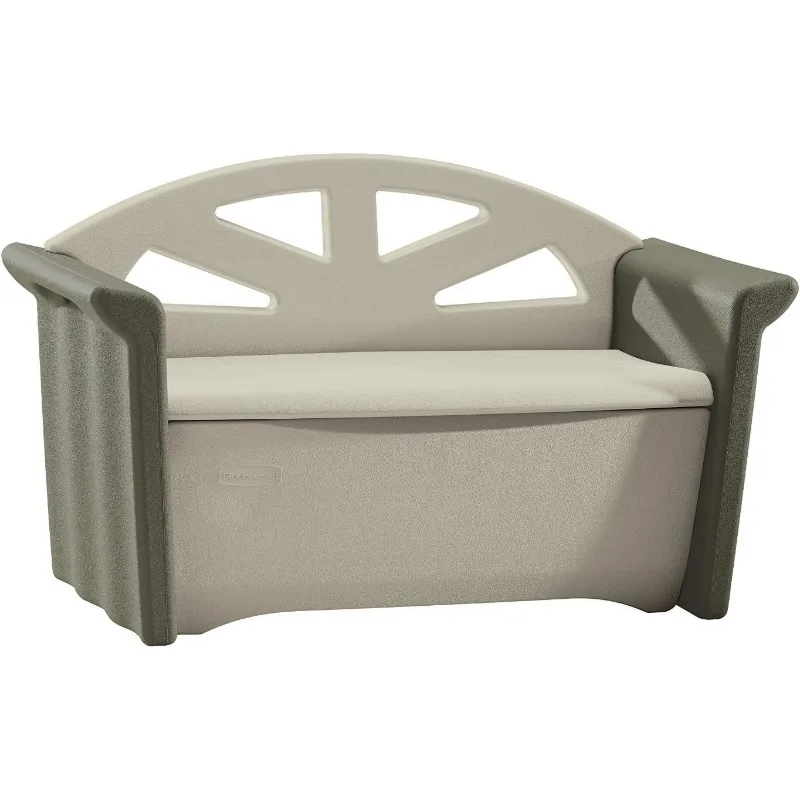 

Стойкая к атмосферным воздействиям скамейка Rubbermaid из смолы, 4 'Д x 2' 1 'Ш x 3' в, оливковая/песчаная, для сада/бассейна, аксессуары/подушки
