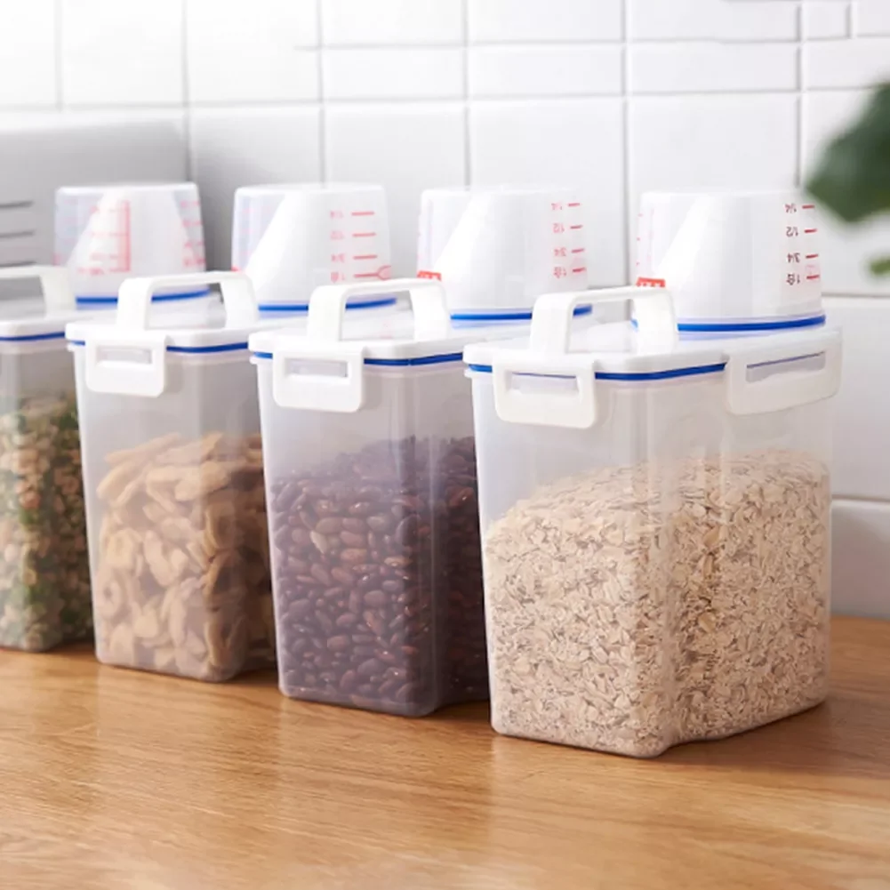 

2022NEW Pet Dog Food Container Bucket Feeder Storage Dispenser Moisture-Proof Rice Box Grain Sealed Jar Outdoor Travel Animal Fe