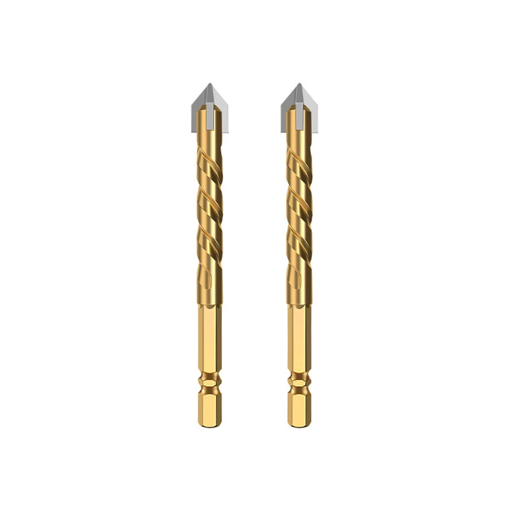 

2Pcs 4-Flutes Drill Bits 5-12mm Carbide Drilling Tools For Wall Glass Wood Metal Tiles Drywall Hole Punching Electric Drill Tool