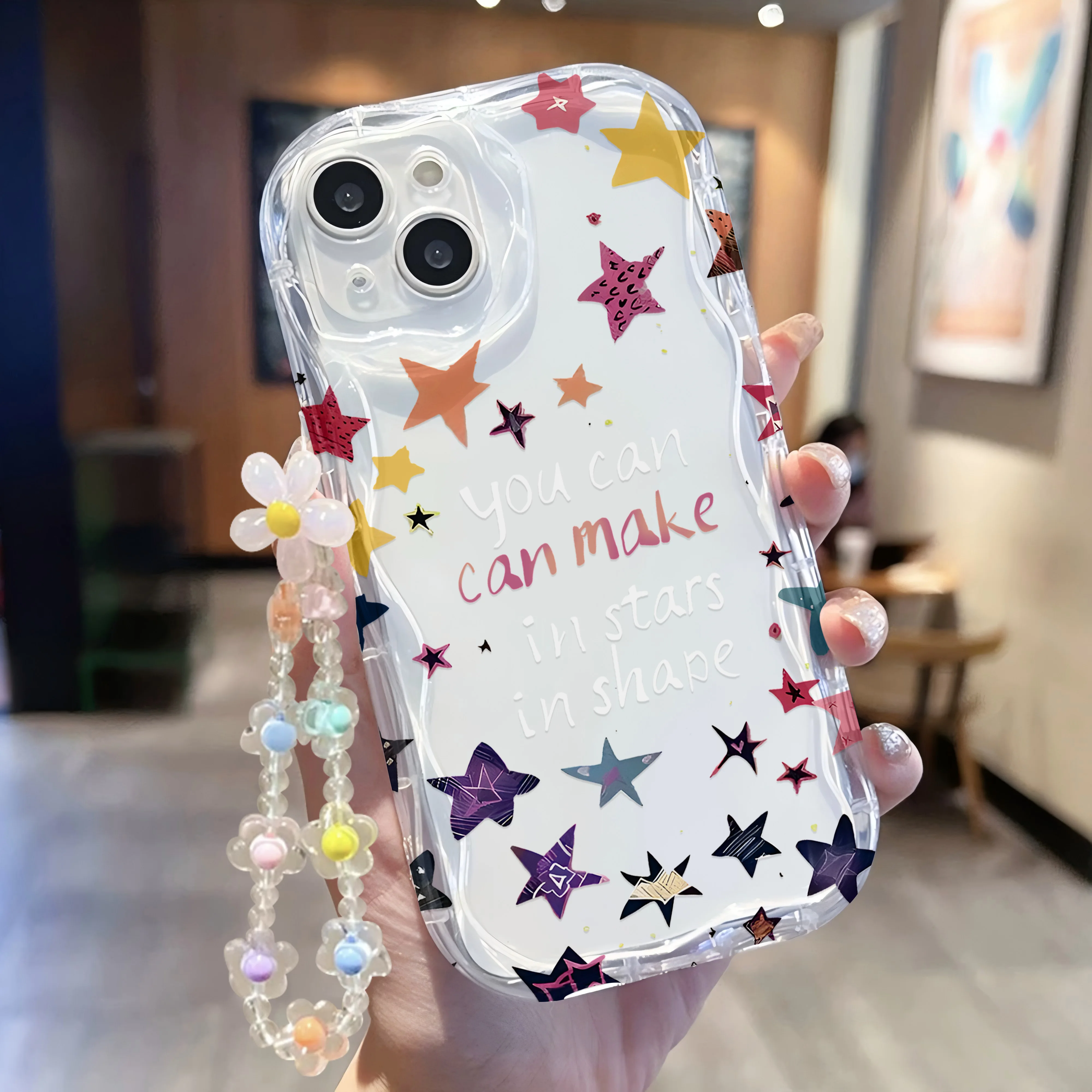 Чехол Y2k с цветными звездами и браслетом для телефона Infinix Hot Note Zero GT 50 40 30 20 Smart 9 8 Play