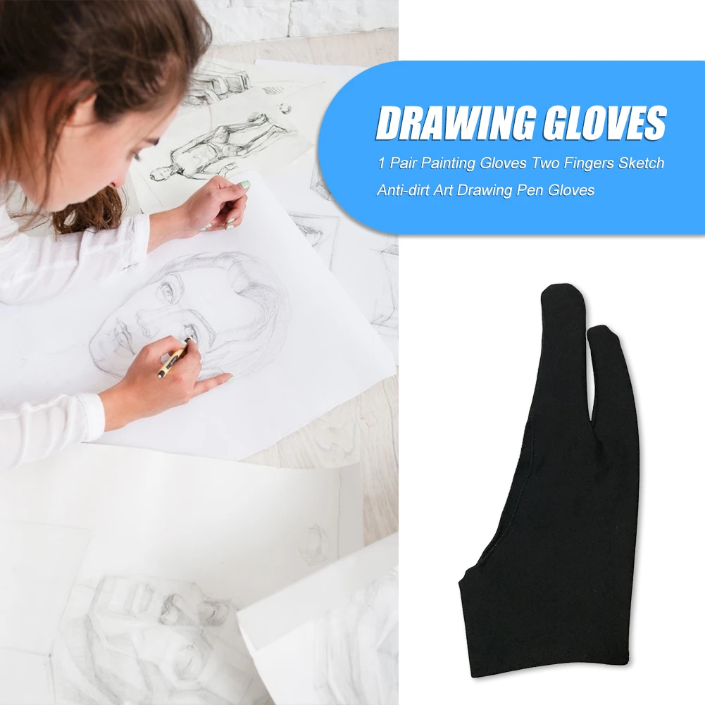 

Small Painting Gloves School Art Supplies Two Fingers Sketch Anti-dirt Gloves for Household Children Painting Set