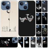 silicone soft coque case for iphone 13 12 11 pro x xs max xr 6 6s 7 8 plus mini se 2020 funny space love moon astronaut cat