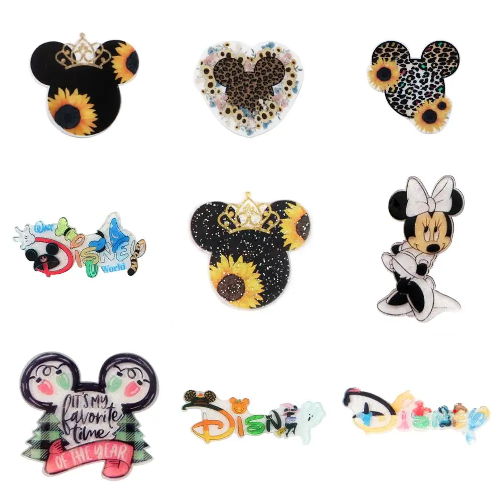 

Disney Микки Маус 5 шт./лот плоская спина плоская смола акриловые аксессуары для волос бант для волос украшение Кабошон Скрапбукинг сделай сам