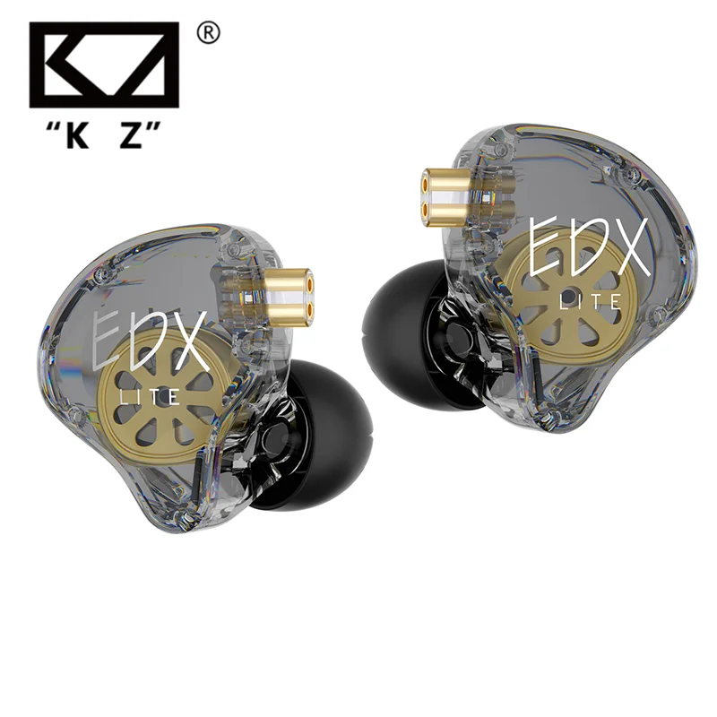 KZ EDX Lite Fones de ouvido dinâmicos HIFI Bass Fones de ouvido intra-auriculares esportivos com cancelamento de ruído