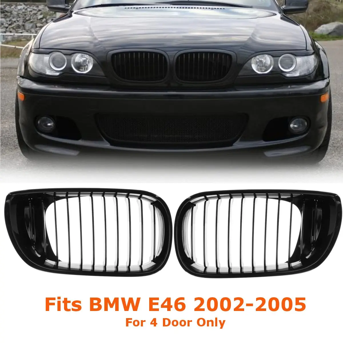 

Передняя решетка радиатора для BMW E46 LCI 4D 325i Facelift 2002 2003 2004 2005, 1 пара