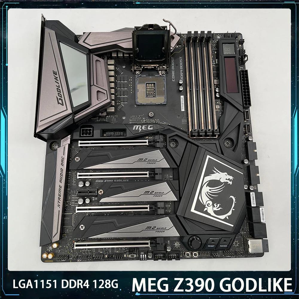 MEG Z390 GODLIKE For Msi LGA1151 DDR4 128G SATR3*6 M.2*3 U.2 USB3.1 Support I9 E-ATX PC Desktop Motherboard High Quality