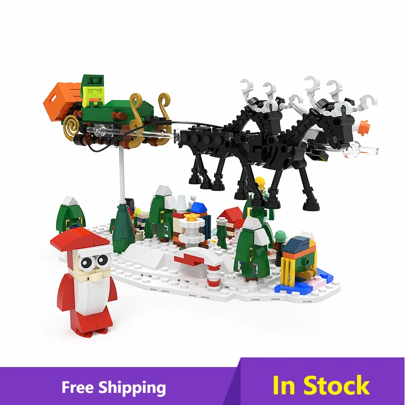 

Christmas Dark Horror Christmas Winter Wonderland Snow View House Pumpkin Decoration MOC Building Block Kit DIY Children's Toys