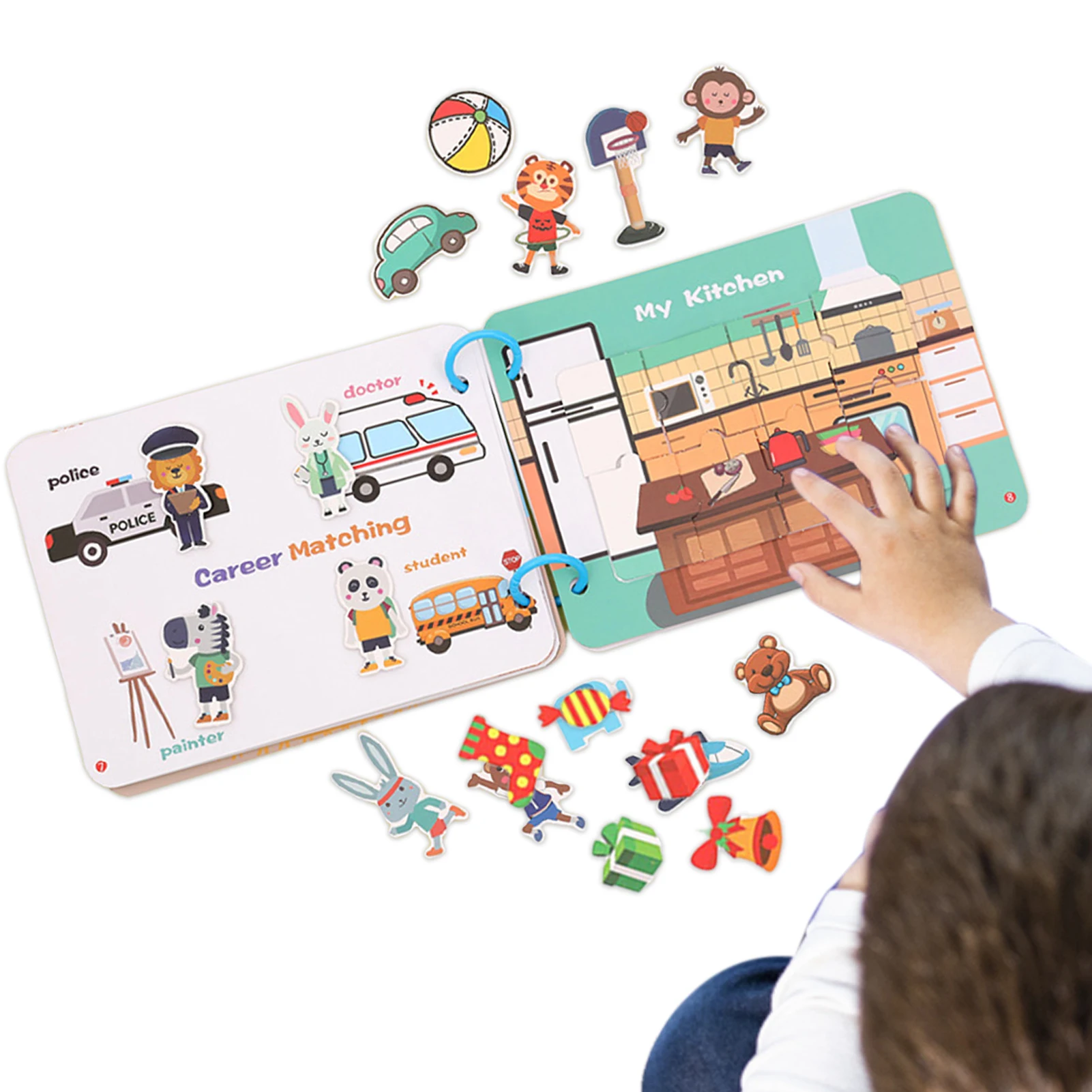 

Занятая книга для малышей, книжные книги, Дошкольная доска с папкой, дизайнерские круглые пряжки, инструменты для дошкольного обучения