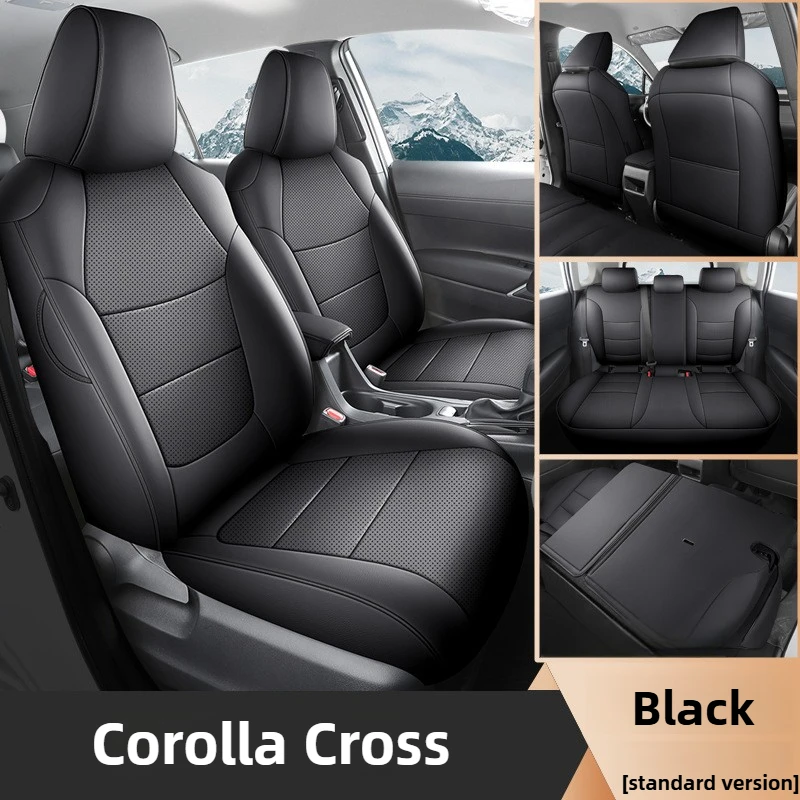 

Специальный чехол на автомобильное сиденье на заказ, 5 мест для Toyota Corolla Cross 2022 2023 2024, водонепроницаемые кожаные чехлы на автомобильные сиденья с подушкой