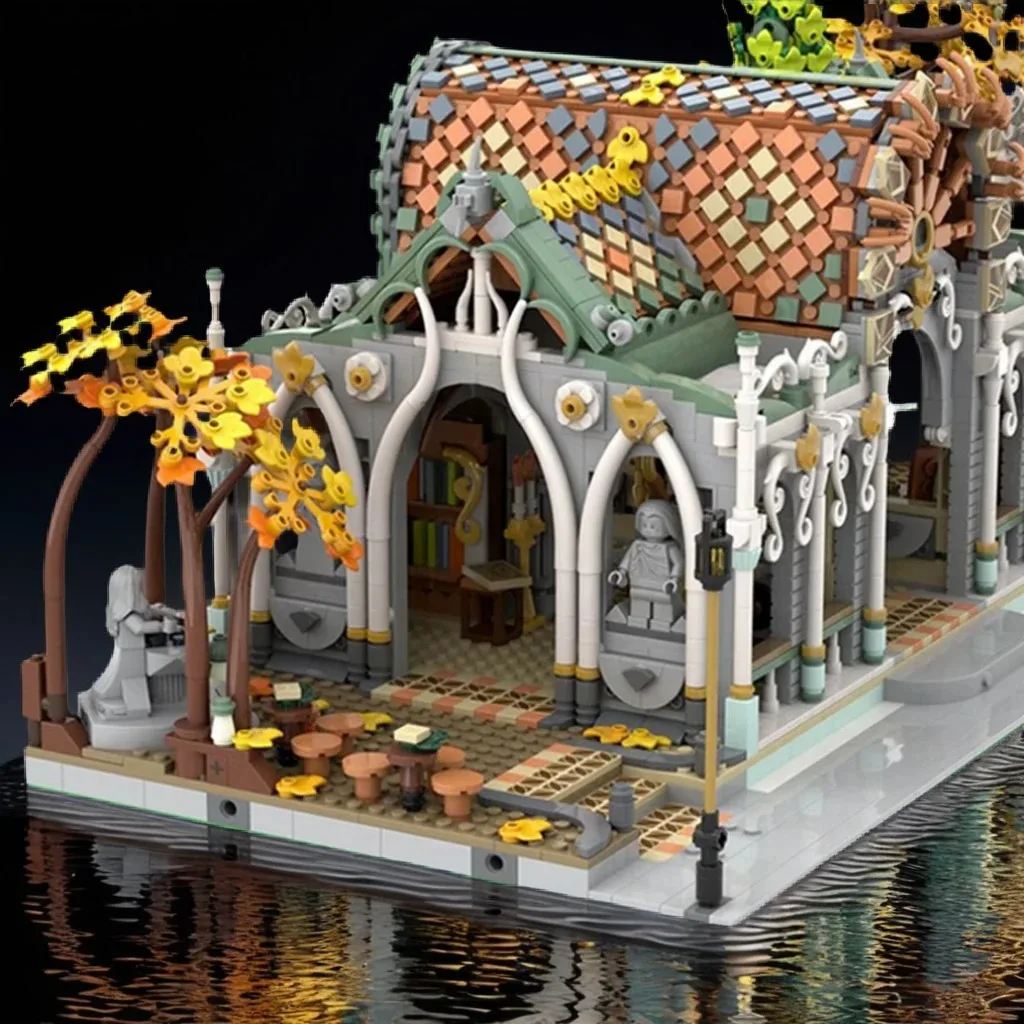 Фото 4425 деталей MOC Эльфийский рынок - модификация Ривенделла, модульные здания, модель игрушечных строительных блоков, рождественский подарок, архитектура №1