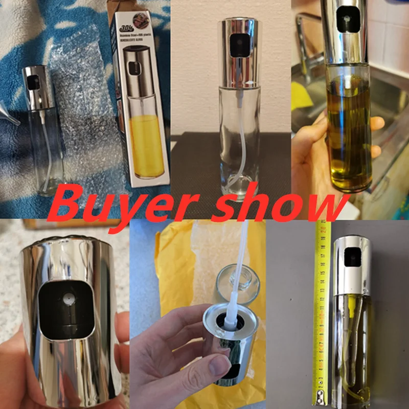 Пульверизатор для масла со стеклянной бутылкой распылитель барбекю оливкового с