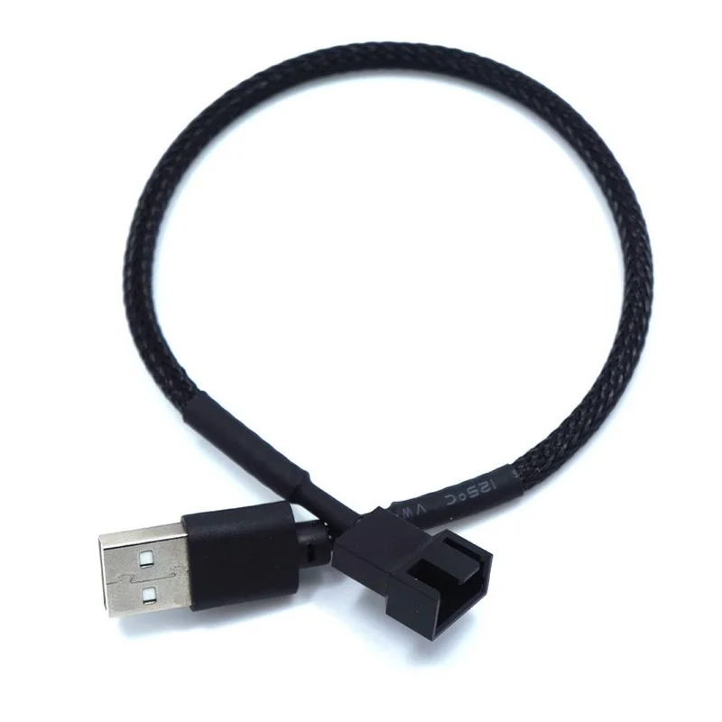 

USB To 4Pin Cable Computer Chassis Fan Conversion Cable 5V Packet Black Network USB Cable CPU Fan Adapter Cable