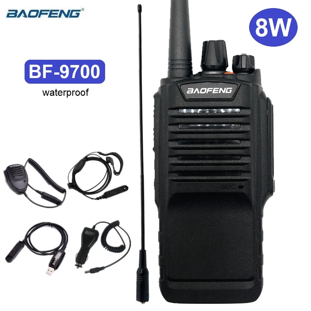 Waterproof Walkie Talkie 8W Baofeng BF-9700 Two Way Radio Transceiver UHF Ham Radio Stations Long Range for Hunting UV-9R Plus