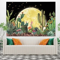 tapestry green cactus summer succulents wall decor tropical landscape wall hanging tapestries picnic blanket wall cloth