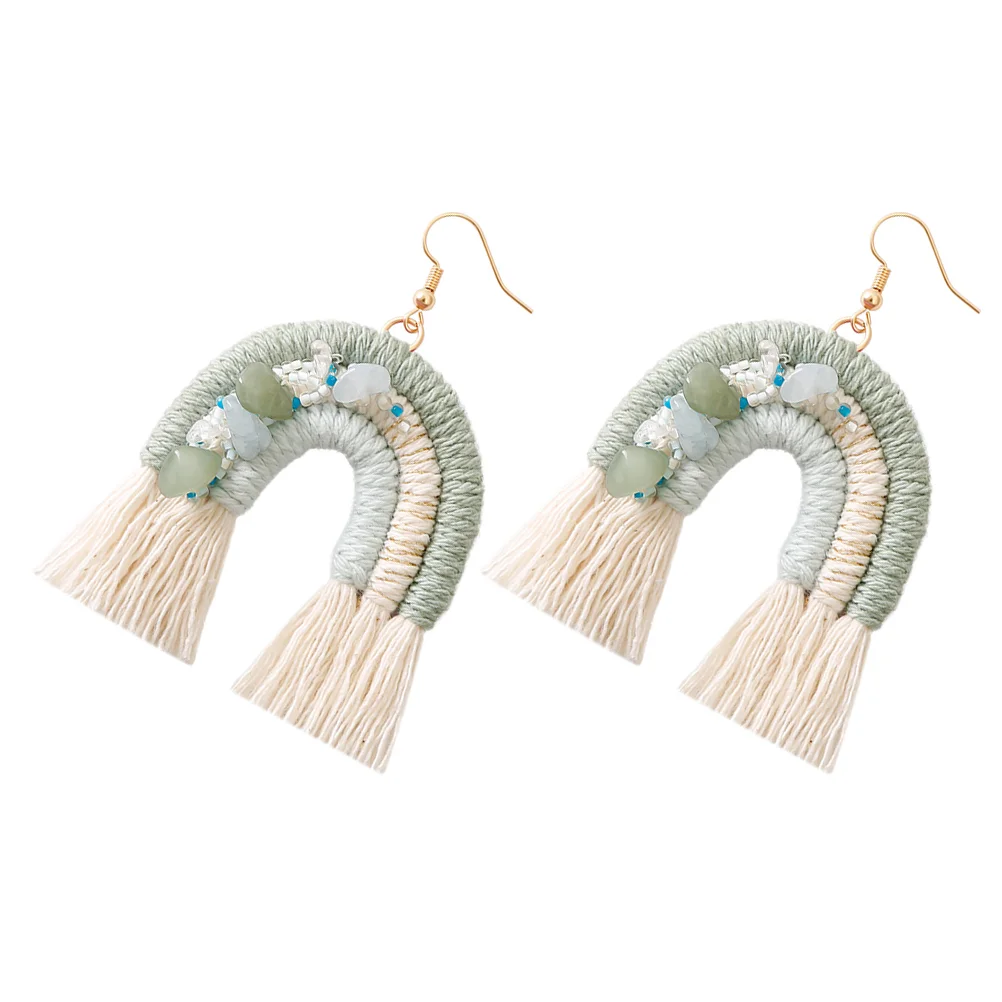 

1 Pair Bohemian Style Earrings Colorful Tassel Earrings Fashion Jewelry Earrings