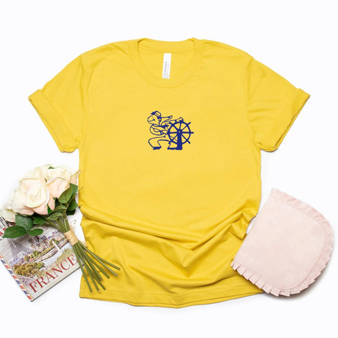 Женская футболка с коротким рукавом принтом матрос