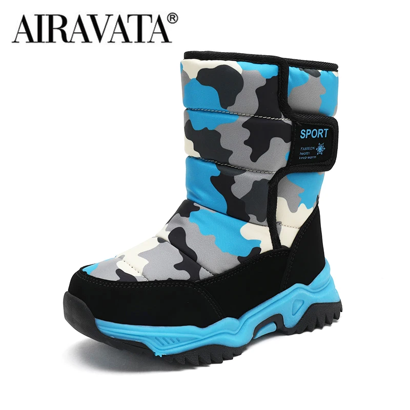 Children Winter Boots Camouflage Plush Warm Kids' Sneakers Antiskidding Thick Outdoor Kids Shoes Botas Para Ninos