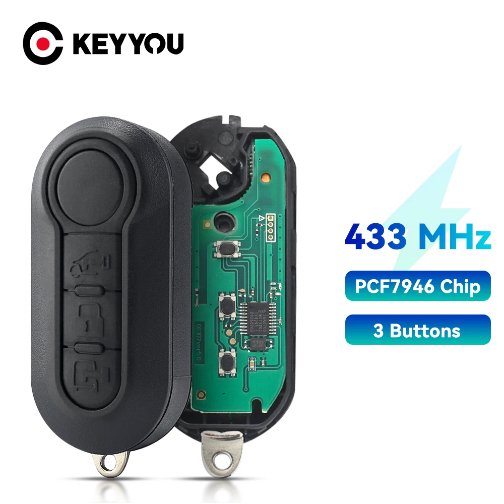 

KEYYOU Delphi & Marelli для Fiat MPV Bravo/Ducato 500 Doblo Qubo Grande Punto Citroen Jumper Peugeot Boxer Автомобильный дистанционный ключ 433,92