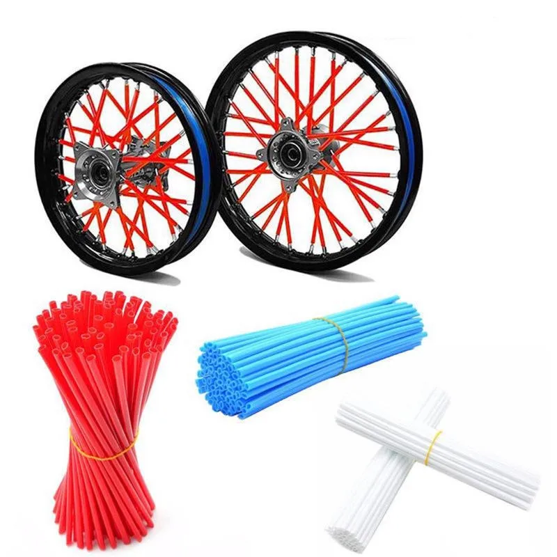 

Motorcycle Bicycle Spoke Cover Skin Protector Wheel Rim Spokes Protective Covers Tube Wrap For Motocross Motorbike 72 pcs/lot