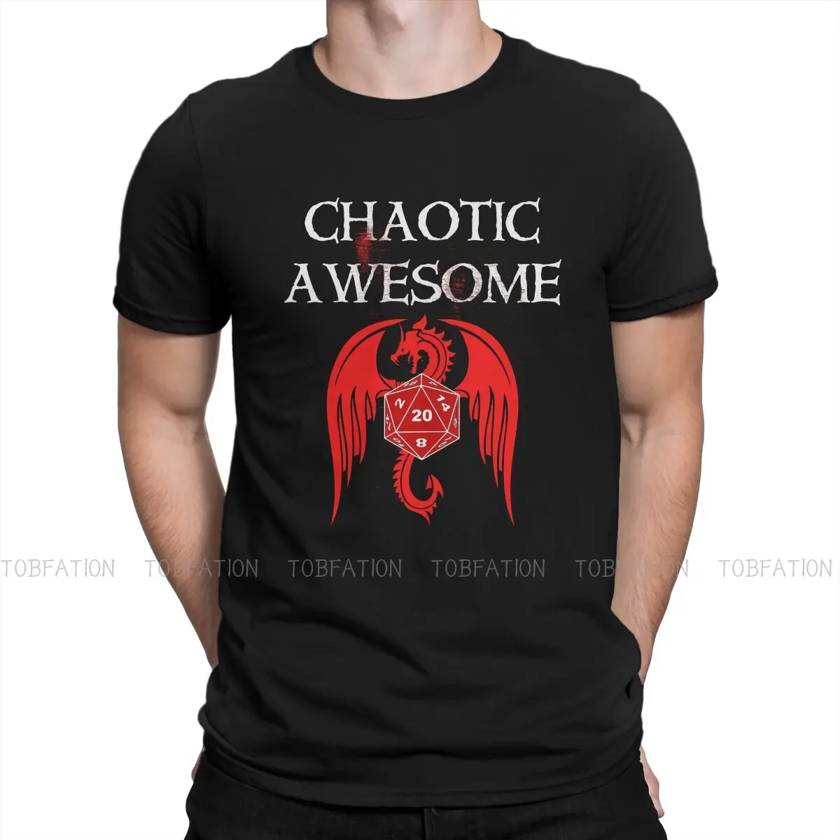 

DnD Chaotic потрясающая футболка графические мужские топы винтажная гранж летняя одежда хлопковая Футболка Harajuku