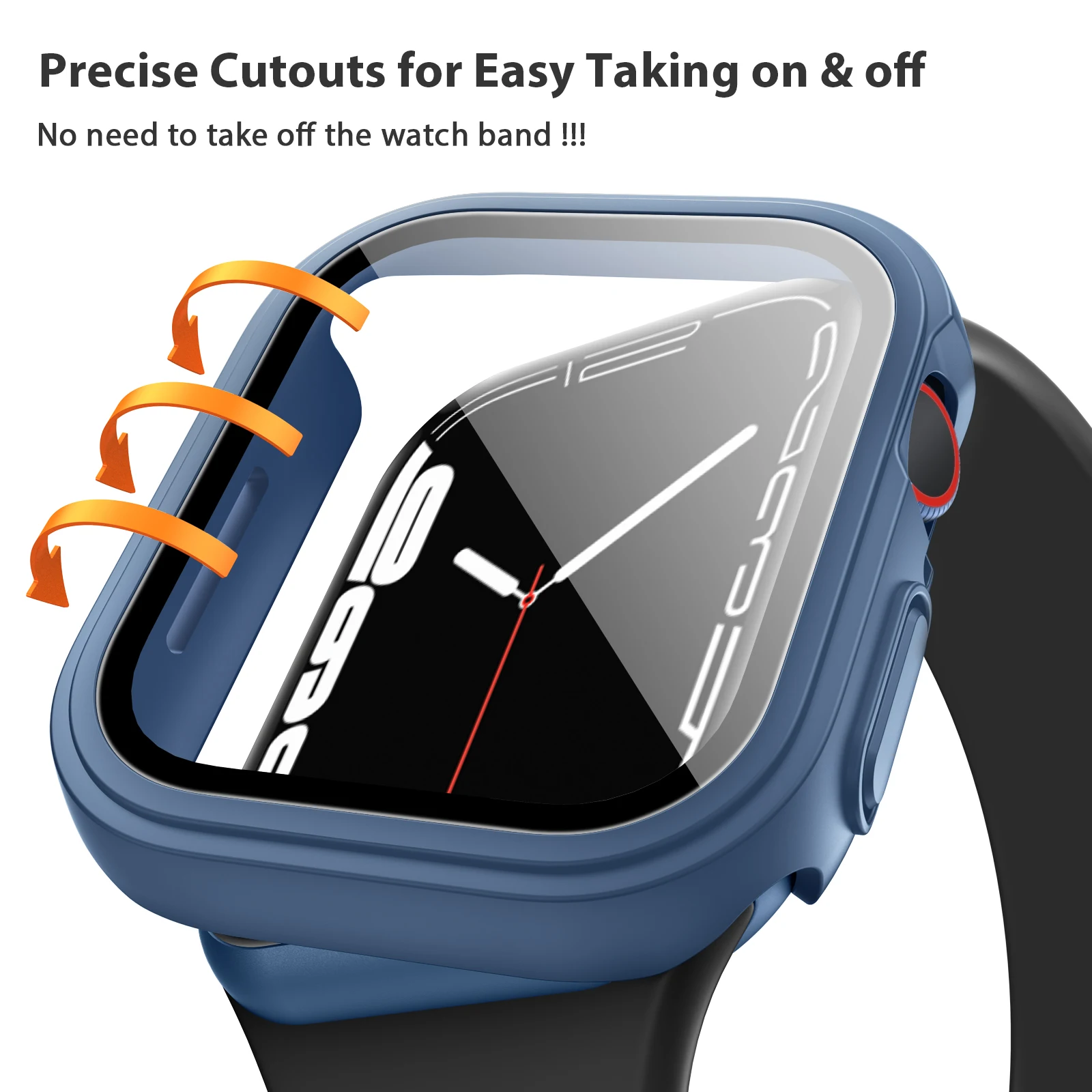 New Double Layer Protective Case For Apple Watch serise 7 6 5 4 SE Cover + Screen Protector Glass For iWatch 41mm 40mm 44mm 45mm