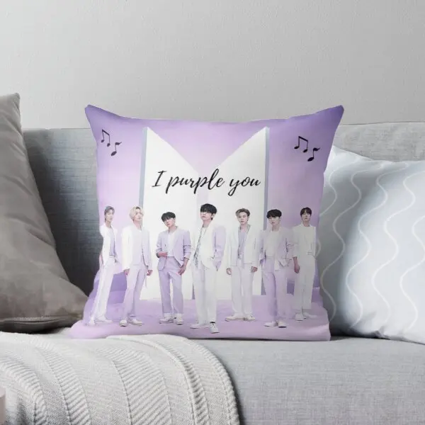 

I Purple You Printing Throw Pillow Cover Bedroom Fashion Home Hotel Bed Anime Soft Wedding Throw Sofa Case Pillows not include