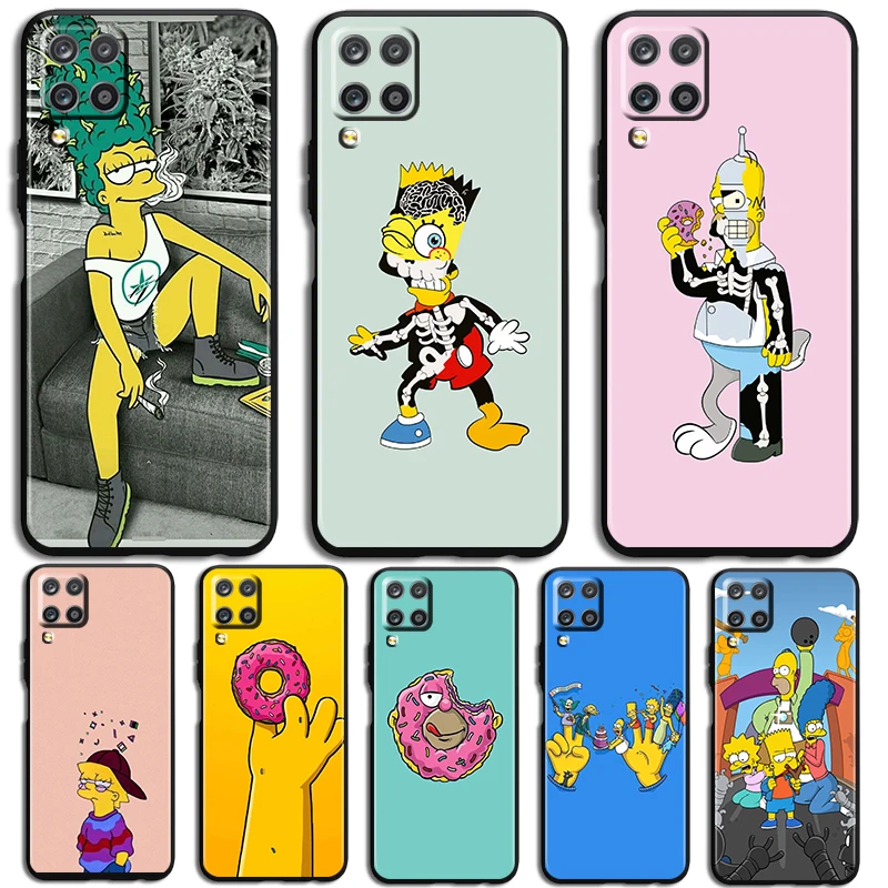 The Simpsons Phone Case For Samsung Galaxy A73 A72 A71 A70 A53 A52 A51 A50 A42 A41 A40 A33 A32 A31 A30 A30S Black luxury Back