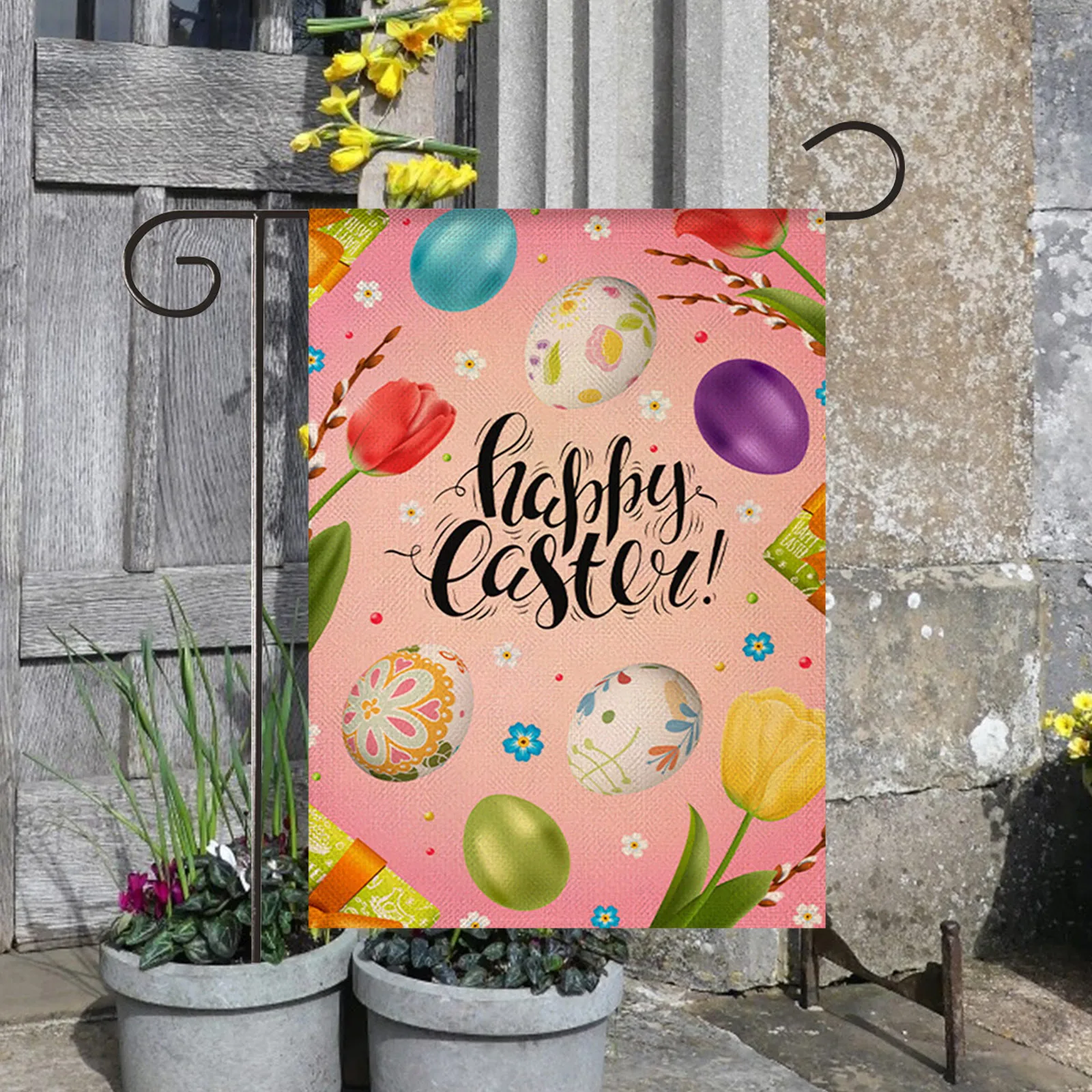 

Концессионная стойка баннер Пасхальный двухсторонний Печатный льняной садовый баннер украшение для сада праздника баннер звездный флаг ш...