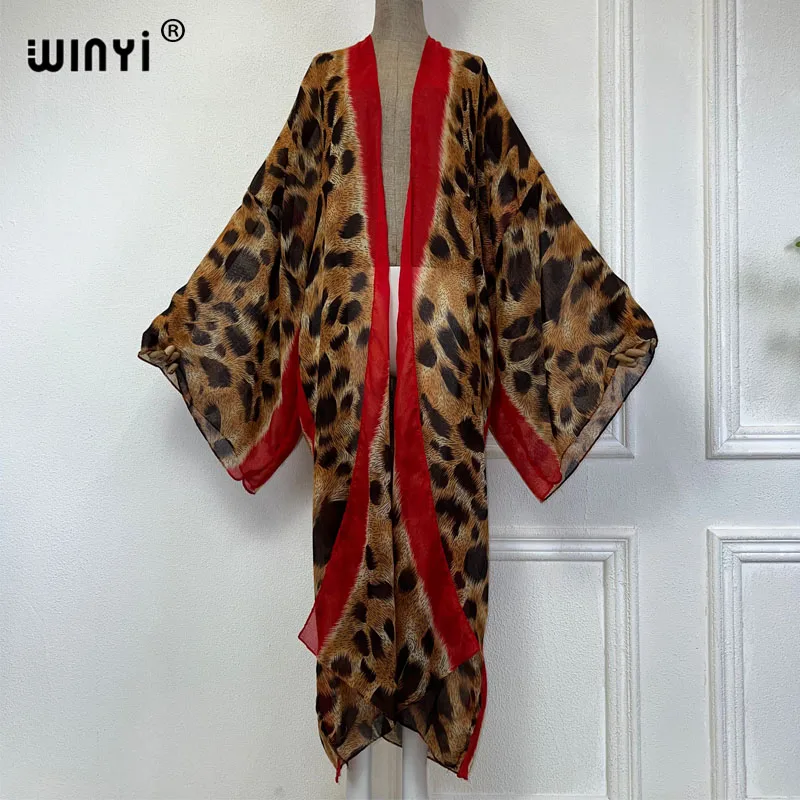2023 WINYI полупрозрачный пикантный кардиган с леопардовым принтом африканская