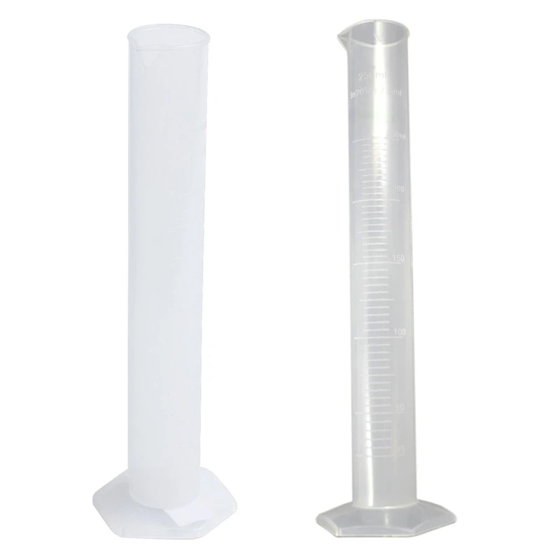 

250Ml Clear White Plastic Liquid Measurement Graduated Cylinder For Lab Set & Chemistry Set Measuring Tool Plastic Graduated Cyl