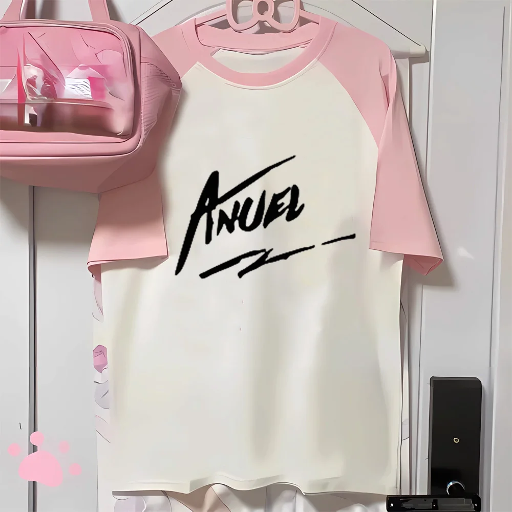 Anuel Aa t-shirt female 2000s harajuku Classic Punk korean clothes Digital Comfortable Vintage Colorful