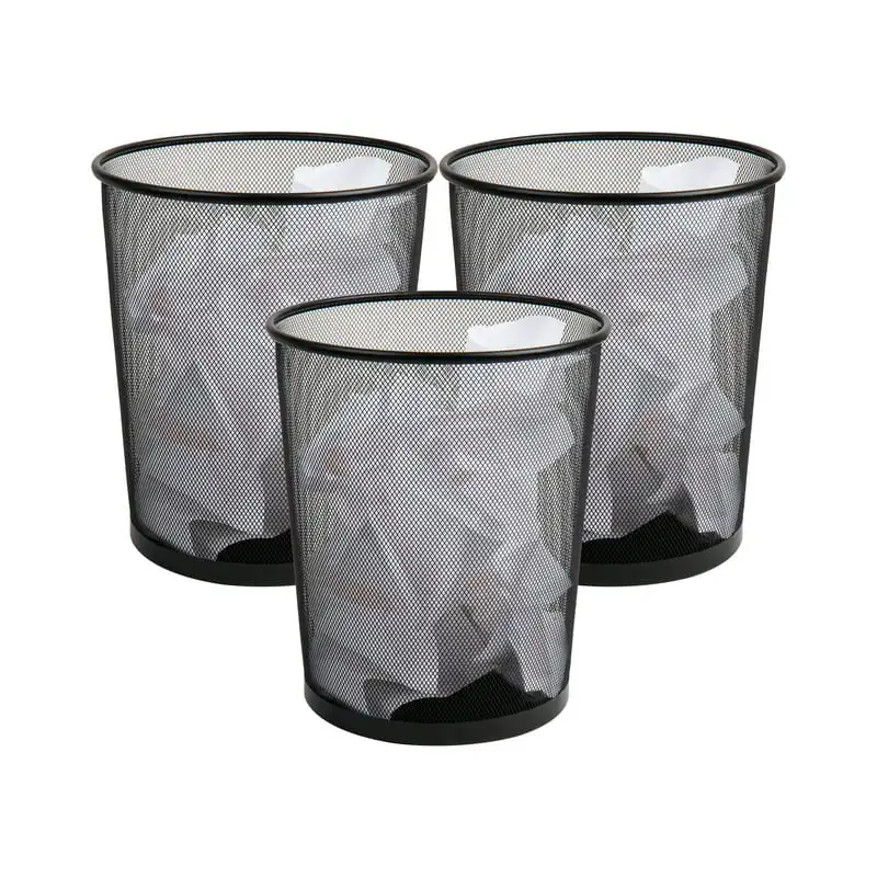 

Collection Metal Waste Basket and Recycling, Set of 3, Black