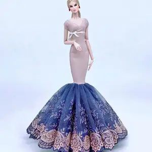 hot Wedding Dress for Barbie Doll Princess Evening Party Clothes Wears Long Dress Outfit Set for bar