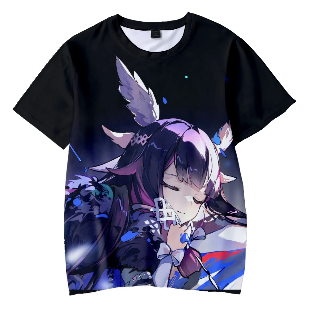 

Футболка с 3D-принтом Game Genshin impact Columbina, детские футболки с круглым вырезом, повседневная детская одежда для мальчиков и девочек, топы