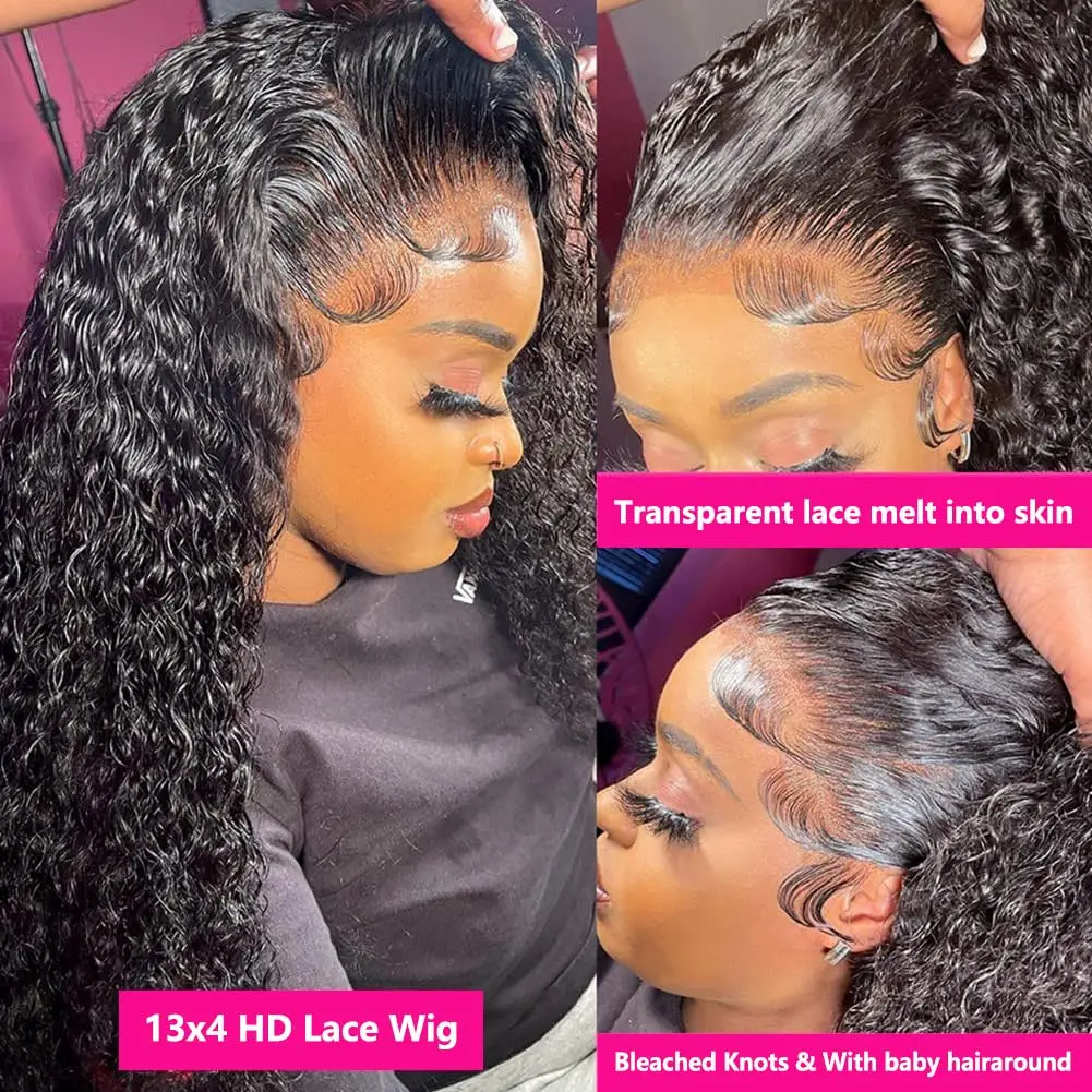 Парик из 180% натуральных волос с глубокой волной 13x6 дюймов