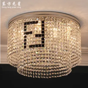 New Luxury K9 Crystal Ceiling Lamp Chandelier Light For Living Dining Room Kitchen Modern Silver Indoor lighting Decor